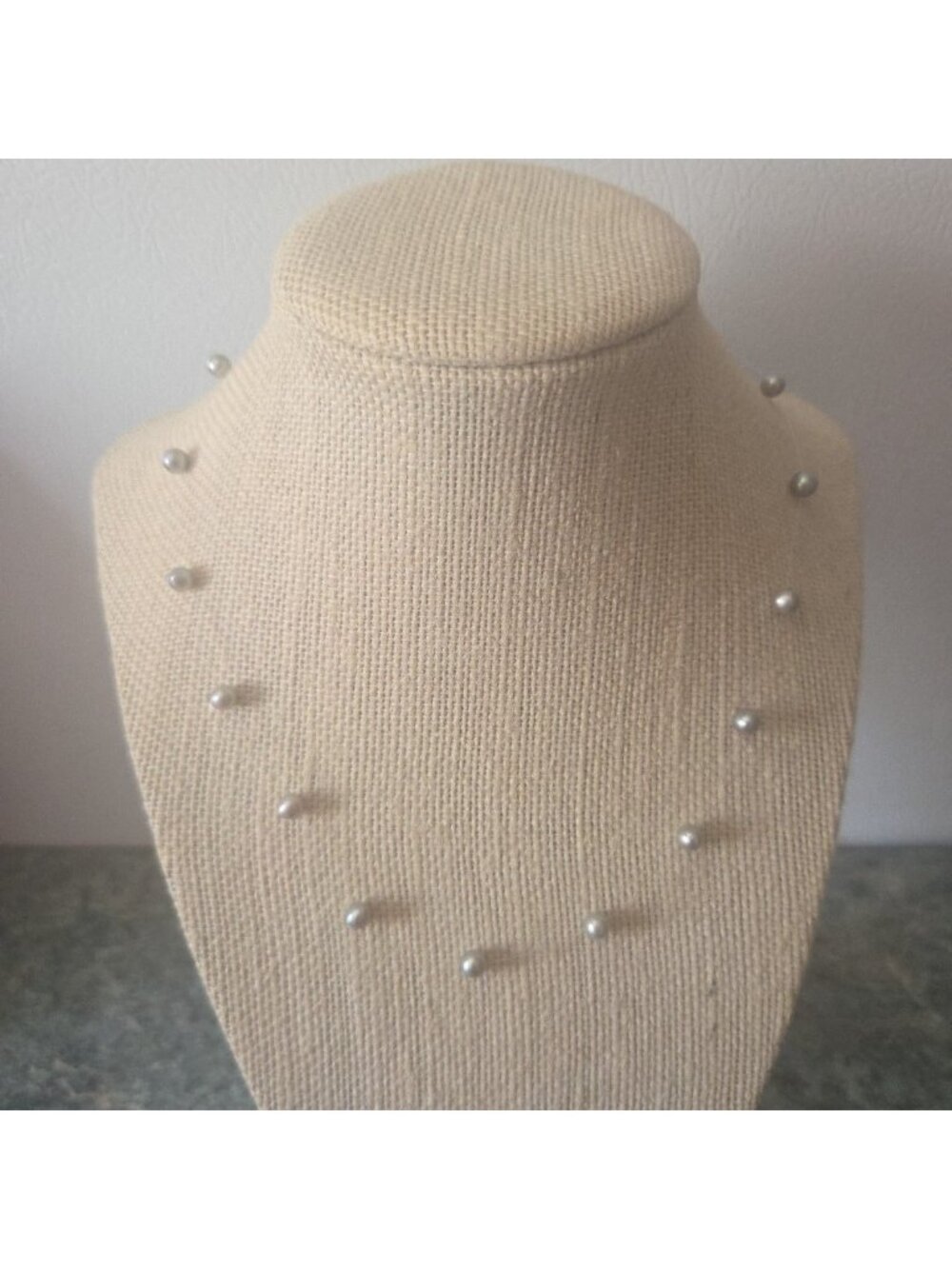 Honora Pearls Gray Floating Necklace 17.5" Illusion Micro Cord QVC
